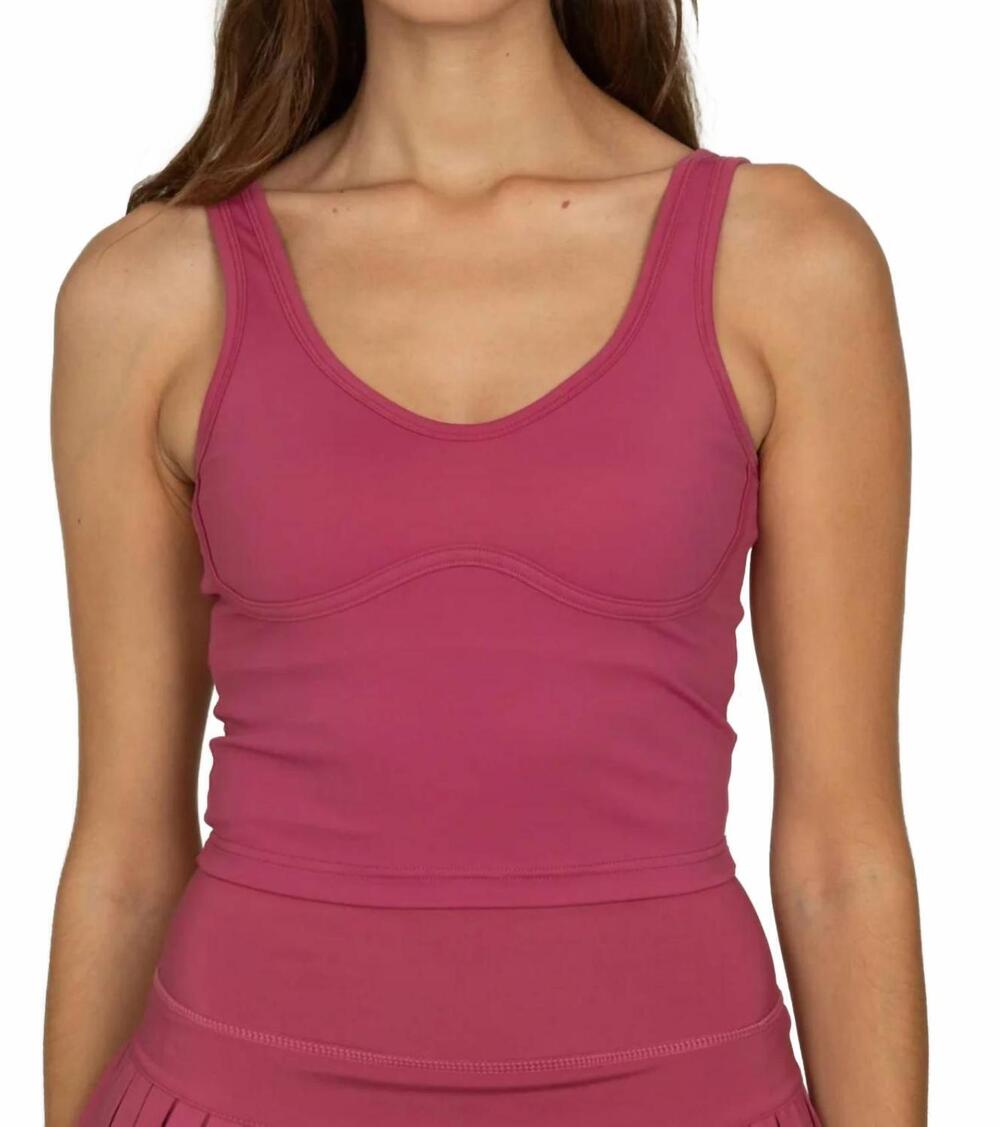 NEW GOLD HINGE lined mid length bra top in rasberry